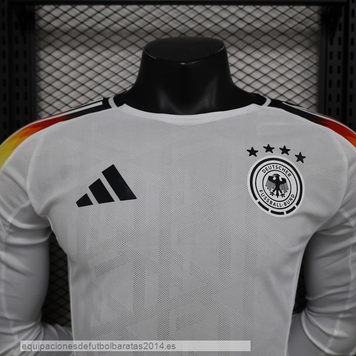 Nuevo Jugadores 1ª Manga Larga Alemania 2024 Blanco Baratas